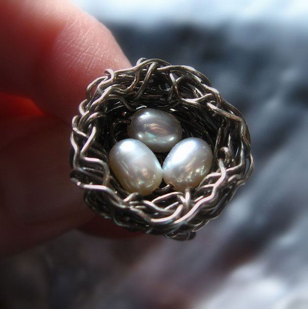 Самые необычные и уникальные кольца | Кольцо «Птичье гнездо».
